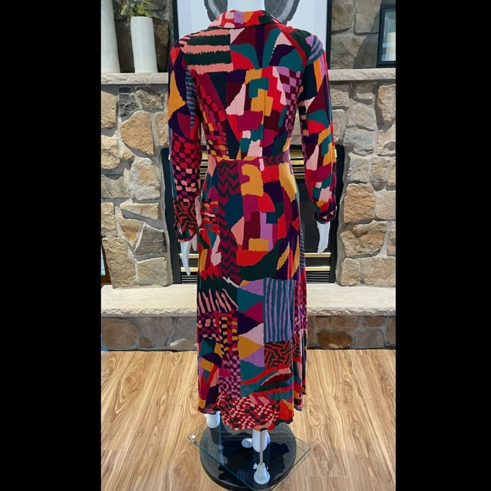 FARM RIO Red Abstract Patches Maxi Dress - Picture 5 of 10